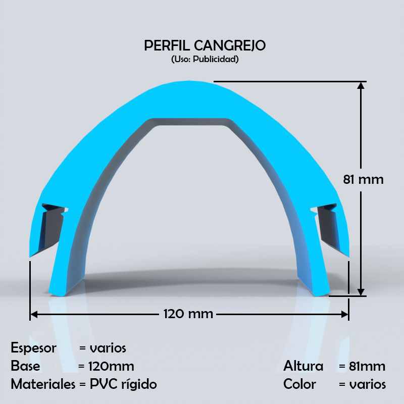 perfil tipo u de pvc